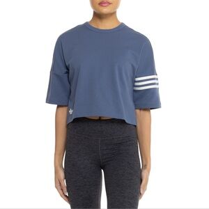 Adidas Blue Boxy Crop T-Shirt